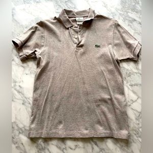 Lacoste light gray short sleeve pique cotton polo shirt,
Size 2 (XS)
